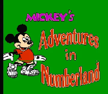 Mickey's Adventure in Numberland (USA) screen shot title